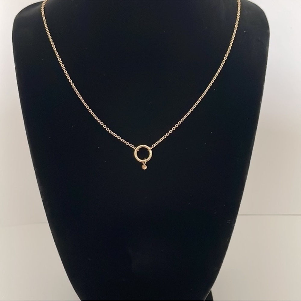 Y2K Dainty Gold Circle with Charm Necklace minimal